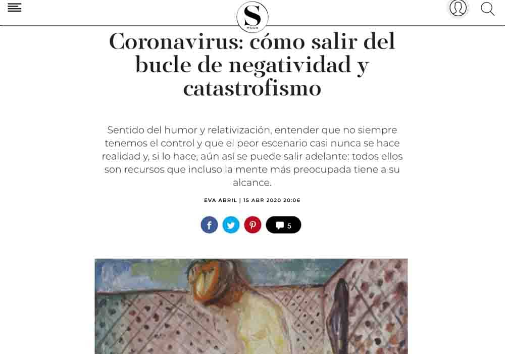 psicologos medios comunicacion El País Smoda coronavirus salir bucle negatividad